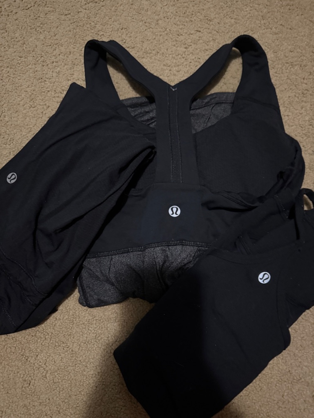 lululemon athletica Black Racerback Sports Bra Tops - Supportive Workout Tank
